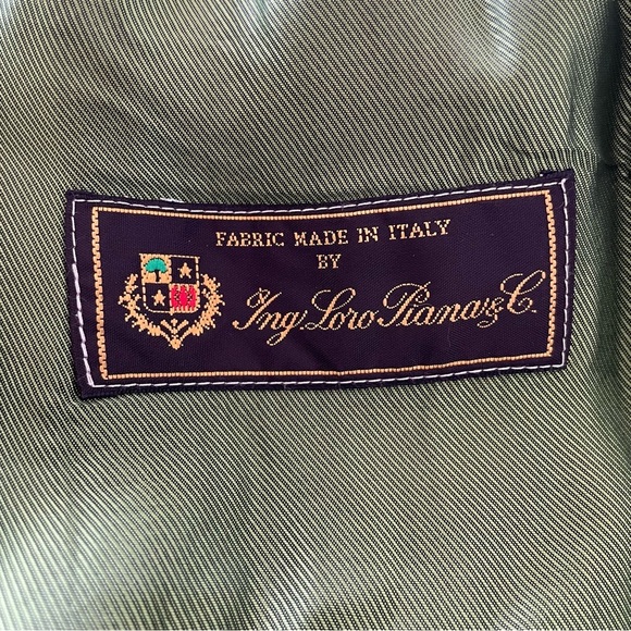 Cinzia Rocca Loro Piana Green Wool Blend Rabbit Fur Collar Toggle Jacket EUC 10 - Picture 9 of 13